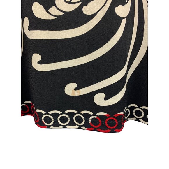 Chicos Black Long Sleeve Floral Tunic Top Size 2 Polyester Spandex Blend - Picture 4 of 6